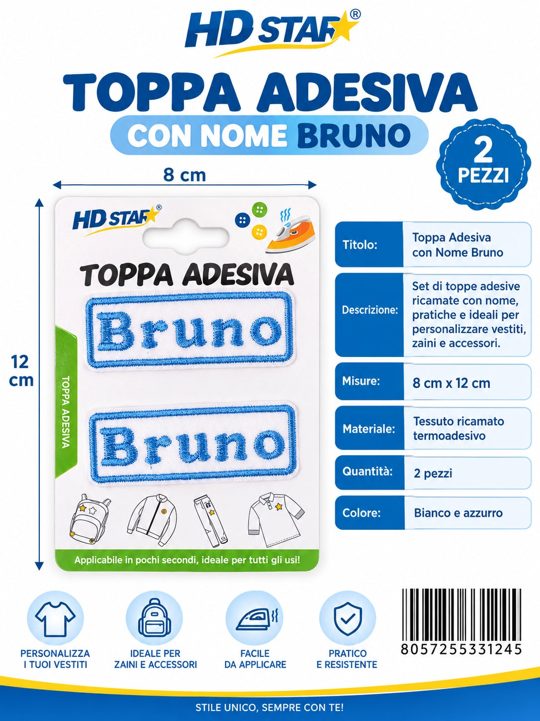 33124 Toppa Adesiva Bruno 2Pz 1/12 Ct 960