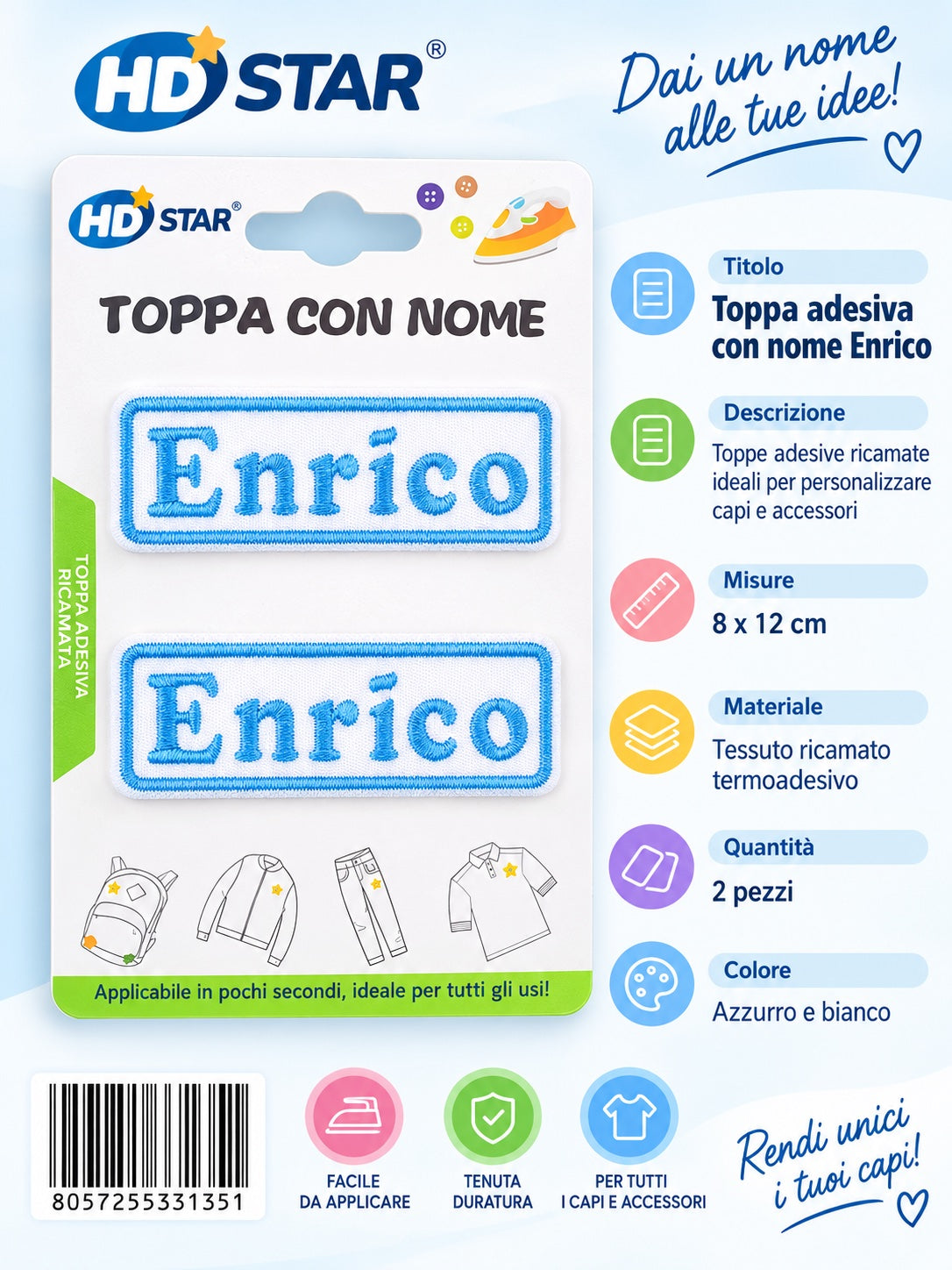 33135 Toppa Adesiva Enrico 2Pz 1/12 Ct 960