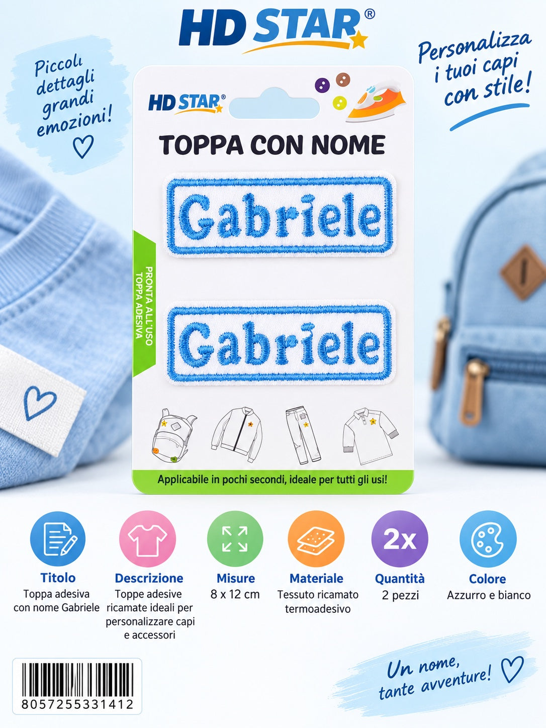33141 Toppa Adesiva Gabriele 2Pz 1/12 Ct 960