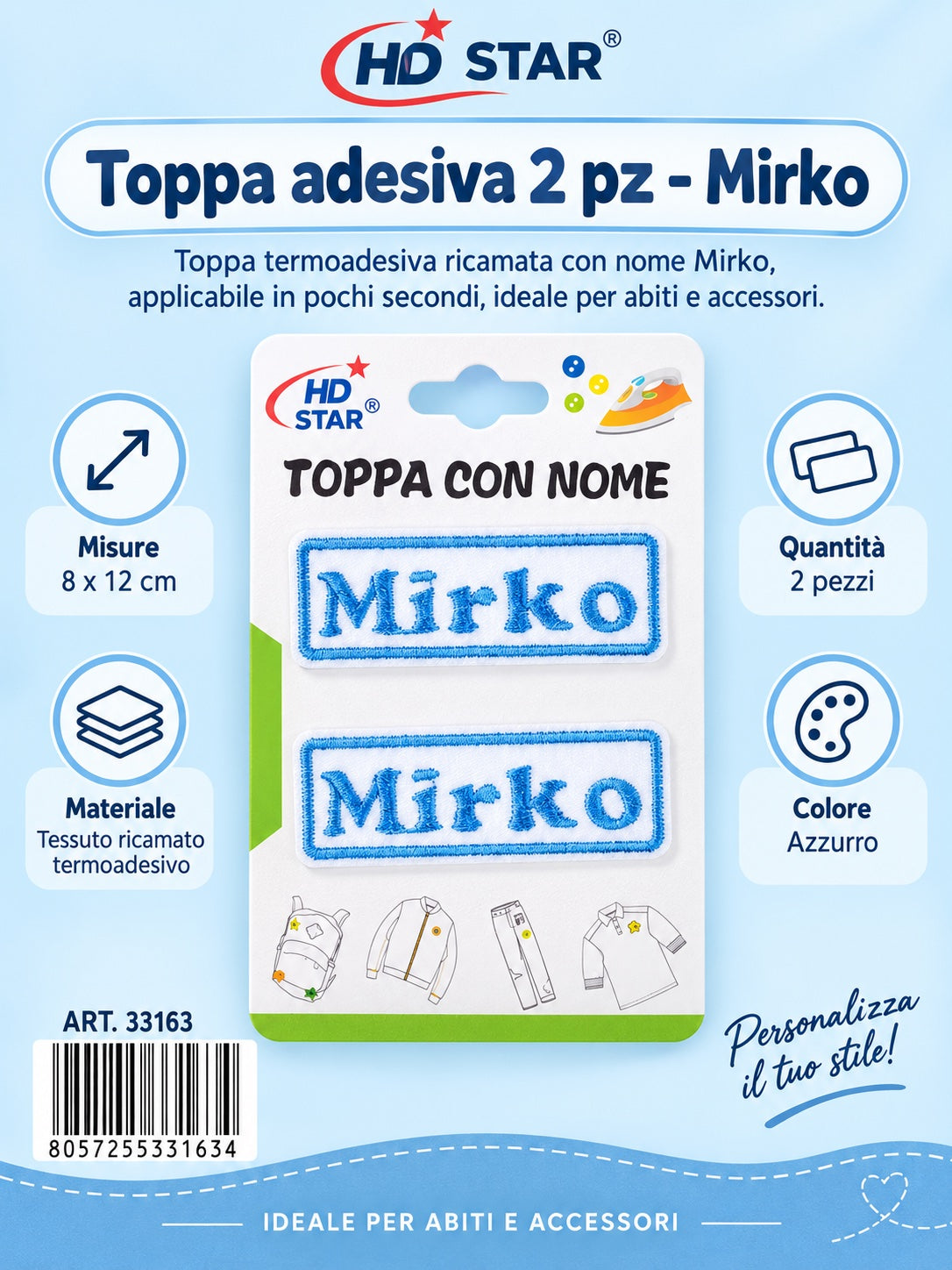 33163 Toppa Adesiva Mirko 2Pz 1/12 Ct 960
