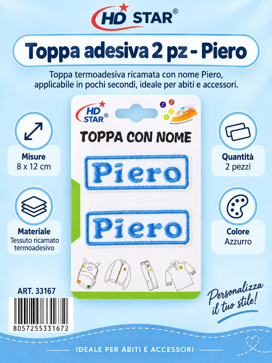 33167 Toppa Adesiva Piero 2Pz 1/12 Ct 960