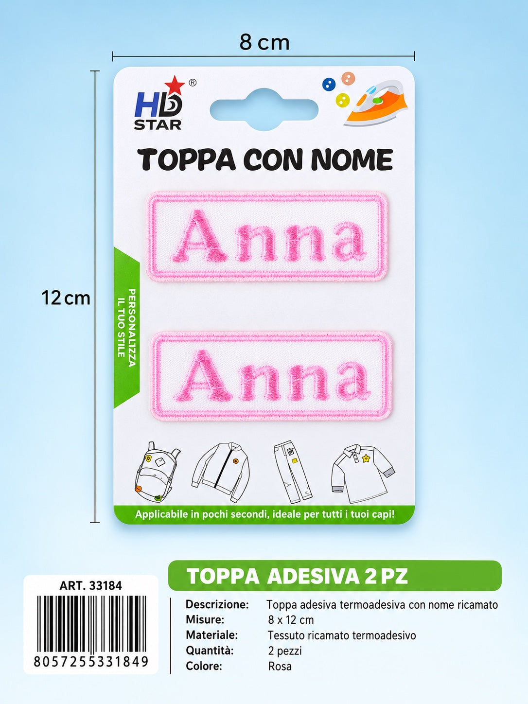 33184 Toppa Adesiva Anna 2Pz 1/12 Ct 960