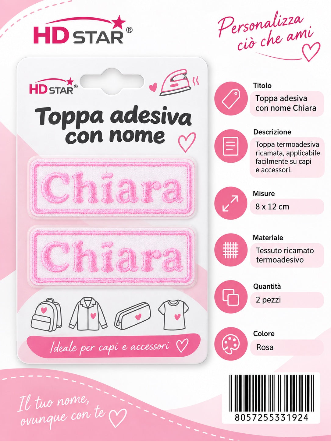 33192 Toppa Adesiva Chiara 2Pz 1/12 Ct 960
