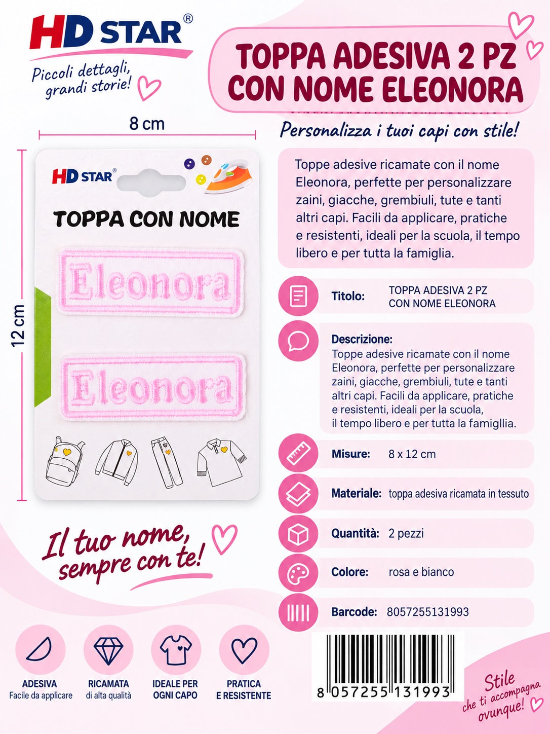 33199 Toppa Adesiva Eleonora 2Pz 1/12 Ct 960