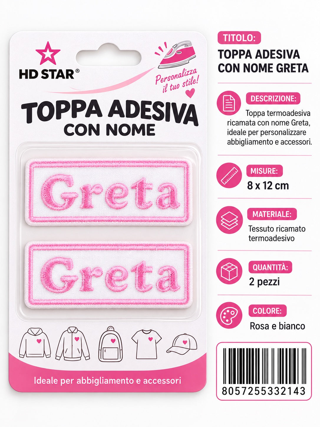 33214 Toppa Adesiva Greta 2Pz 1/12 Ct 960