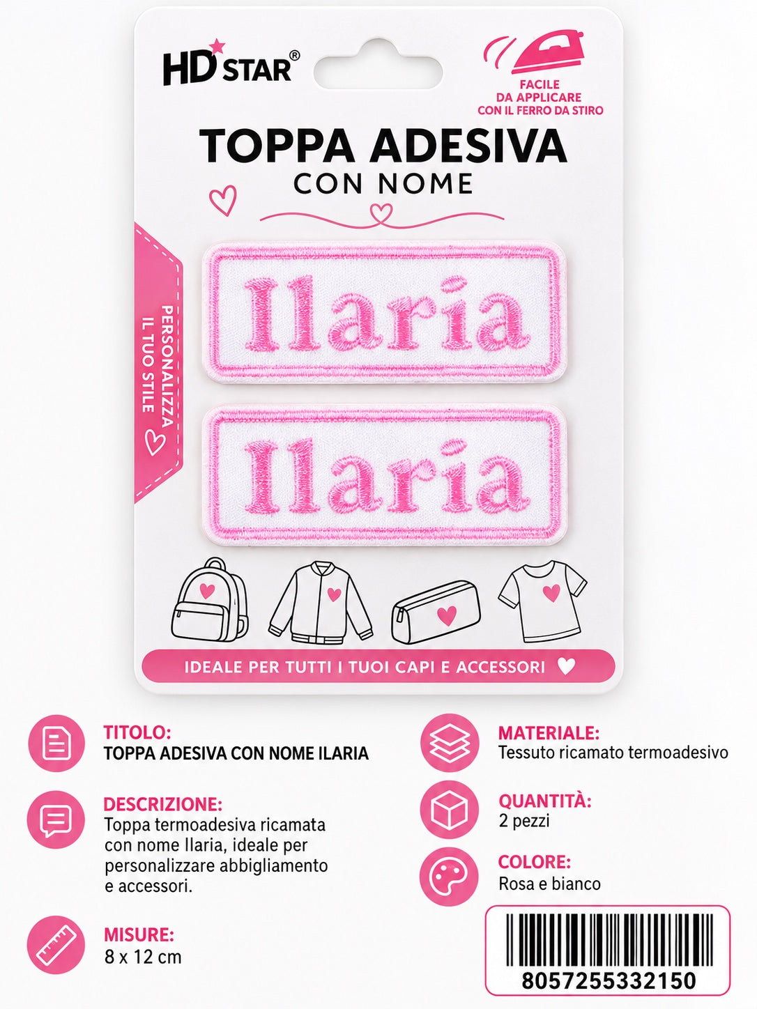 33215 Toppa Adesiva Ilaria 2Pz 1/12 Ct 960