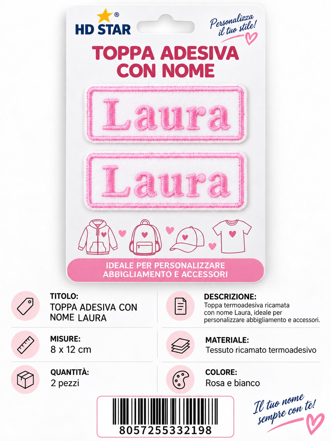 33219 Toppa Adesiva Laura 2Pz 1/12 Ct 960