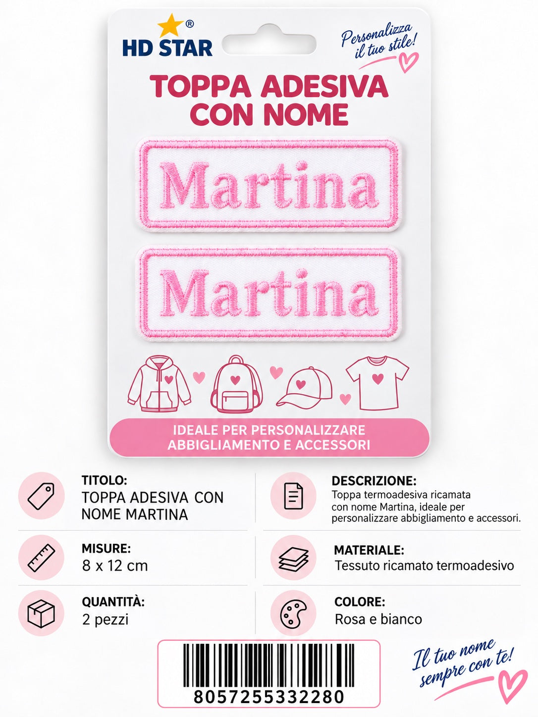 33228 Toppa Adesiva Martina 2Pz 1/12 Ct 960