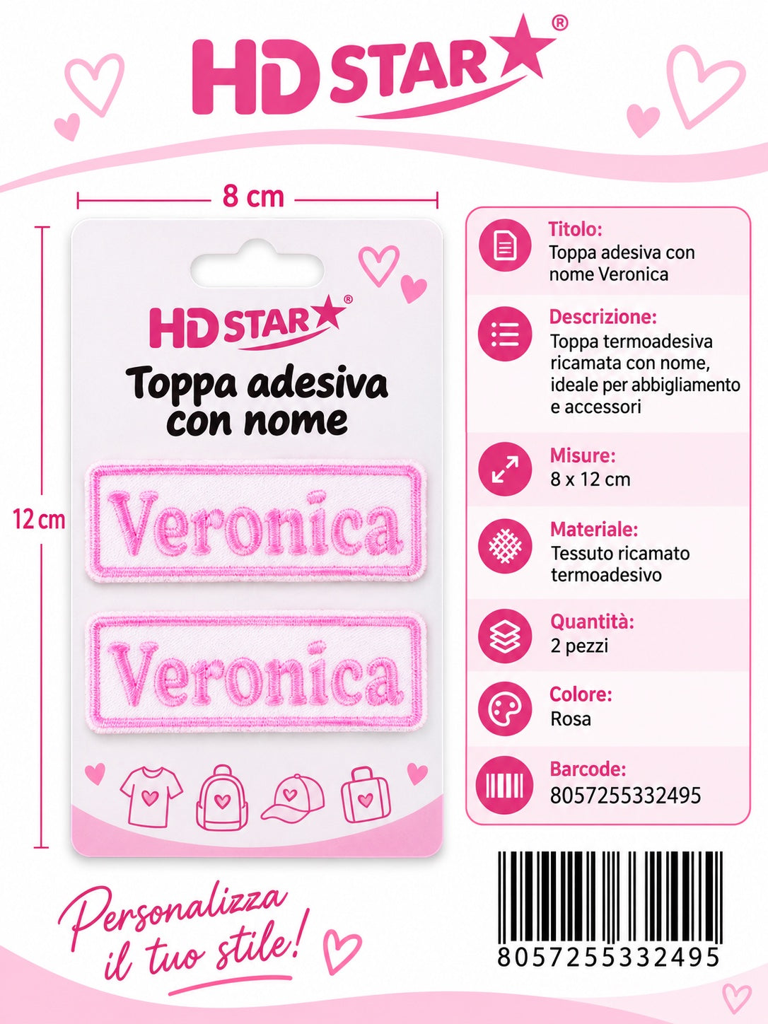 33249 Toppa Adesivaveronica 2Pz 1/12 Ct 960
