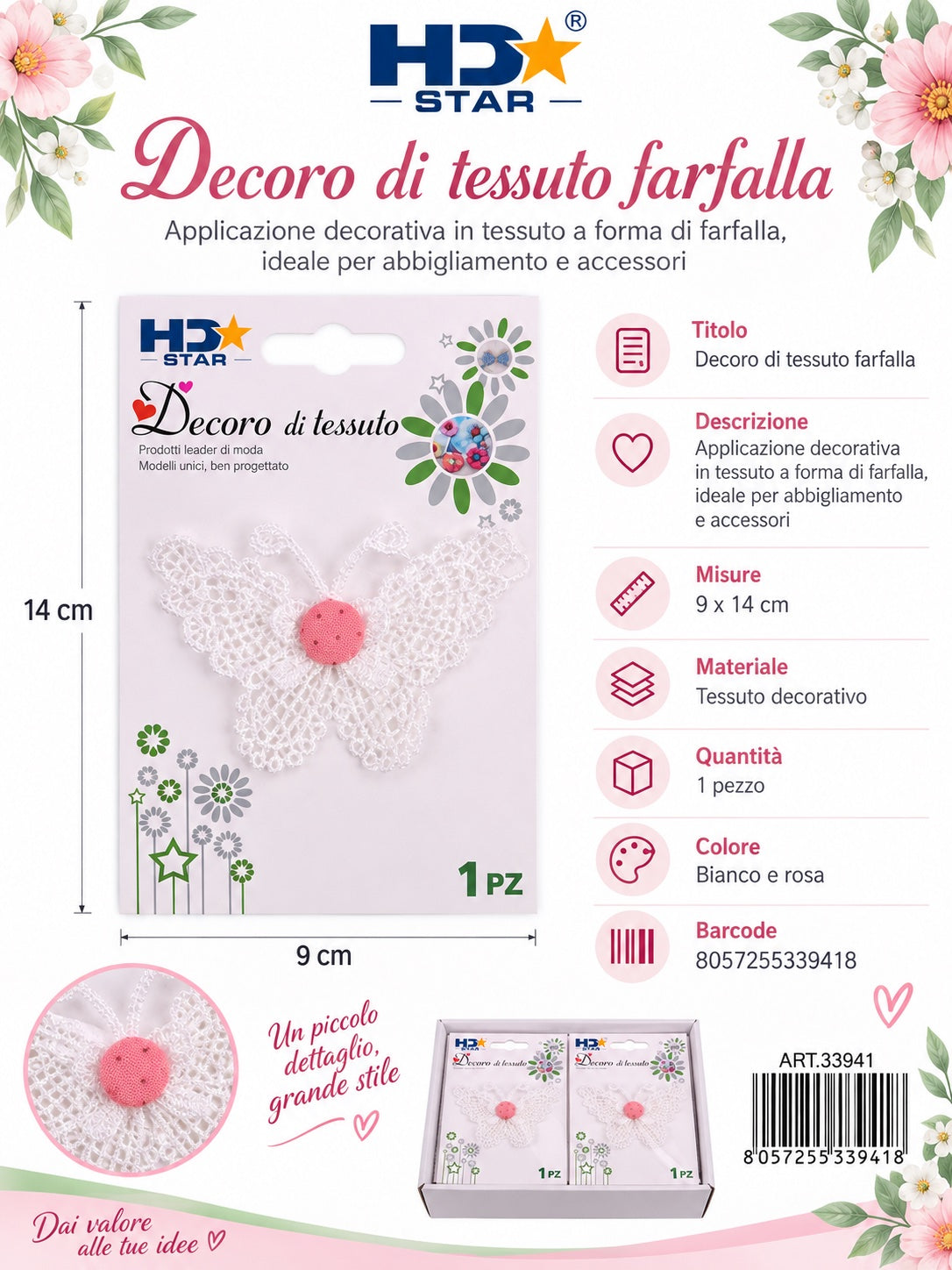 33941 Decoro Di Tessuto 1Pz