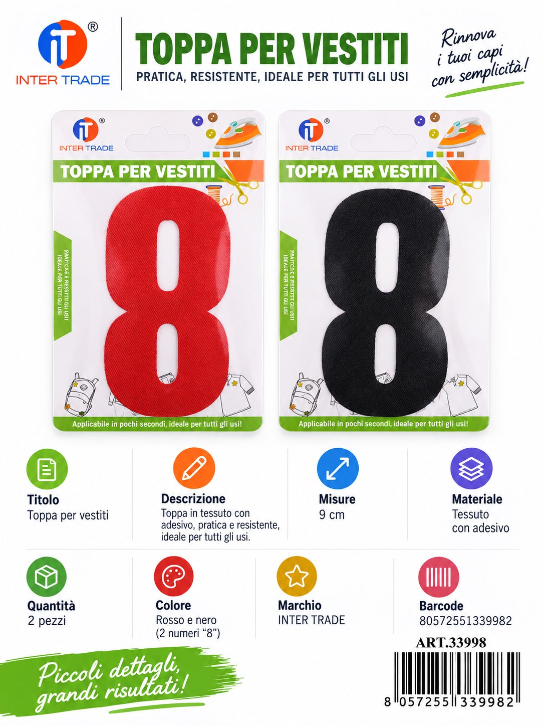 33998 Toppa Per Vestiti 8 Ct 1200