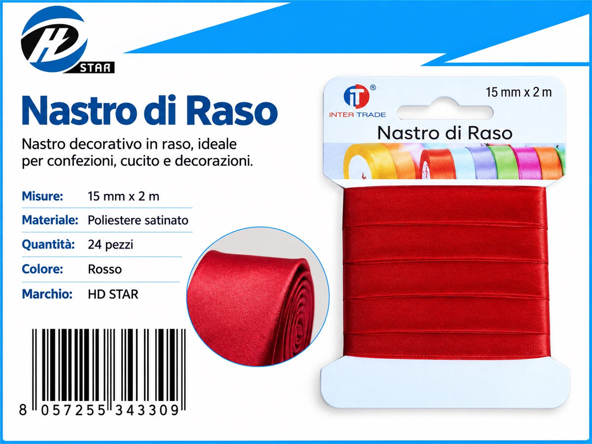 Z34330 Bg Nastro Di Raso 15Mm*2M Rosso