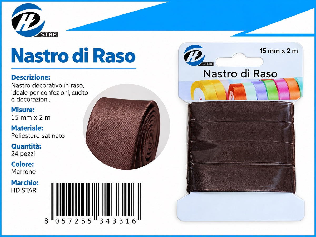 Z34331 Bg Nastro Di Raso 15Mm*2M Marrone