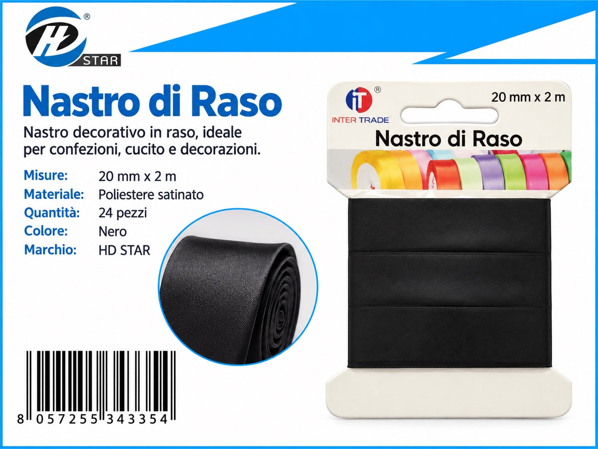Z34335 Bg Nastro Di Raso 20Mm*2M Nero