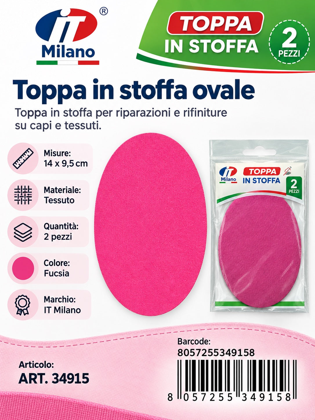 34915 Toppa In Stoffa 14*9.5Cm 1/12 Ct 960