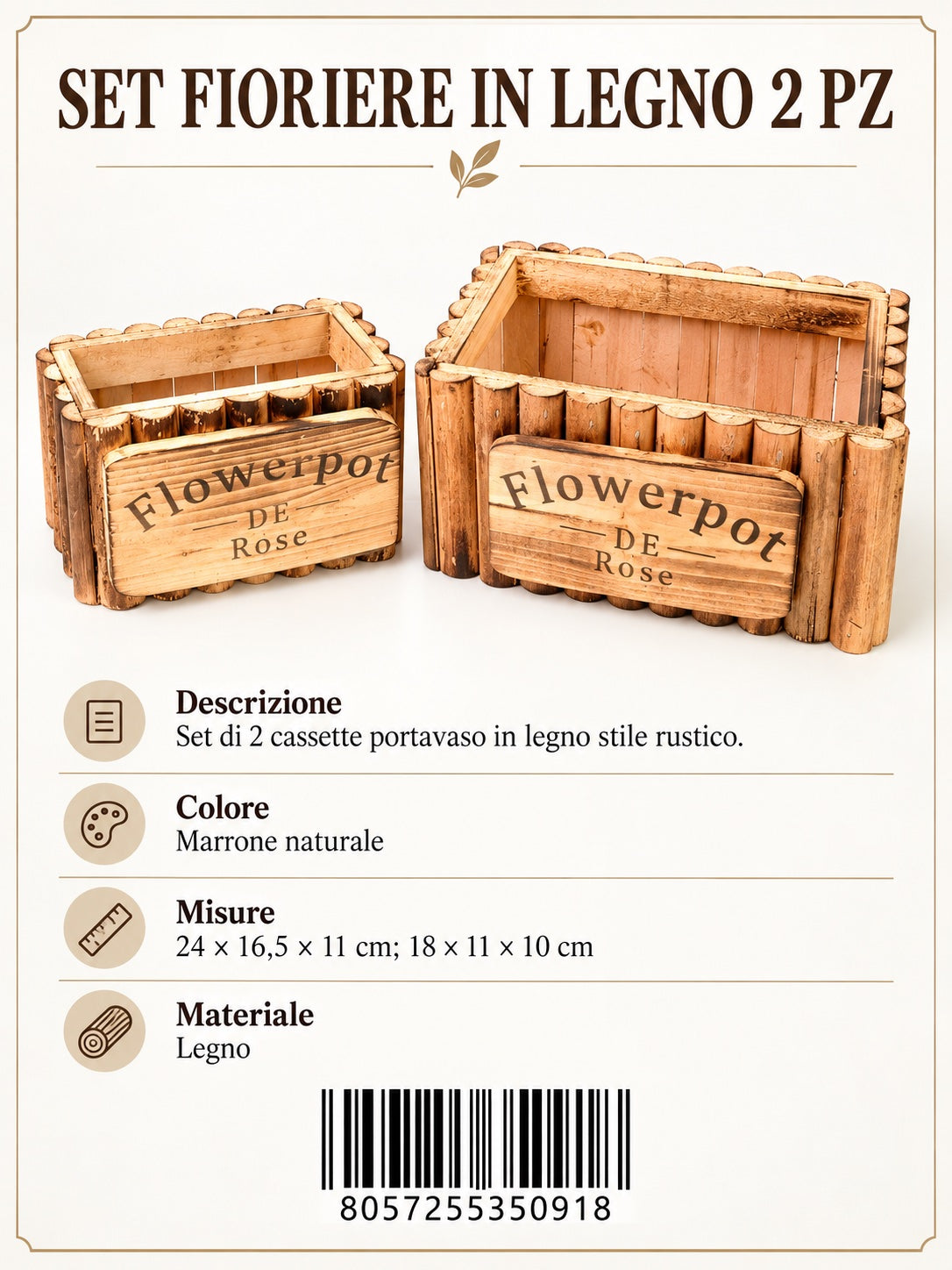 35091 Mestiere Di Legno 18*11*10Cm 24*16.5*11Cm Ct 36