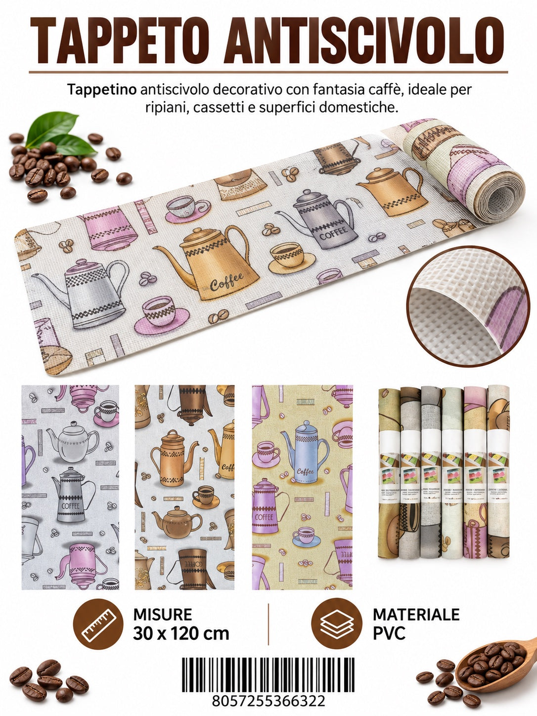 36632 Rotolo Tappetino Antiscivolo 30*120Cm Ct 120