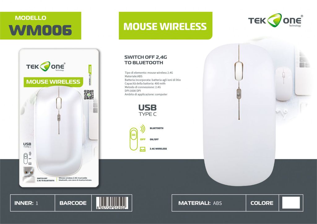 Mouse Senza Filo Doppia Connessione