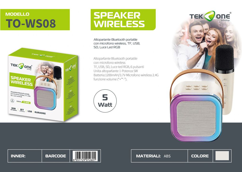 Speaker Wireless 5W Con Microfono