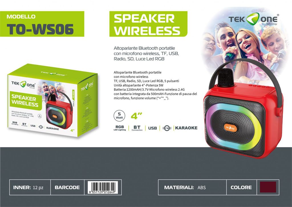 Speaker Wireless 5W Con Microfono