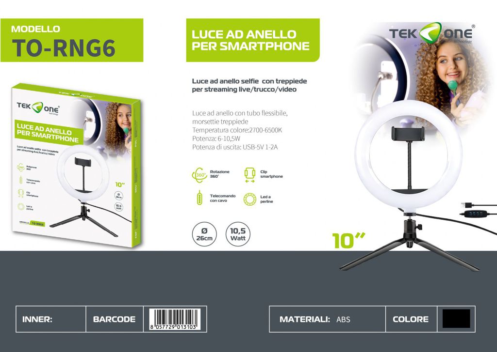 Luce Ad Anello Per Smartphone 10 Pollici