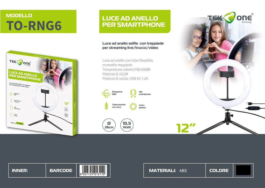 Luce Ad Anello Per Smartphone 12 Pollici