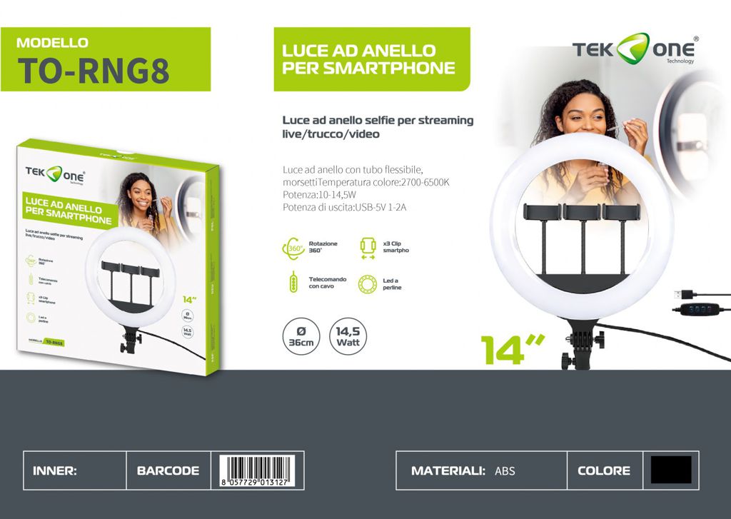 Luce Ad Anello Per Smartphone 14 Pollici