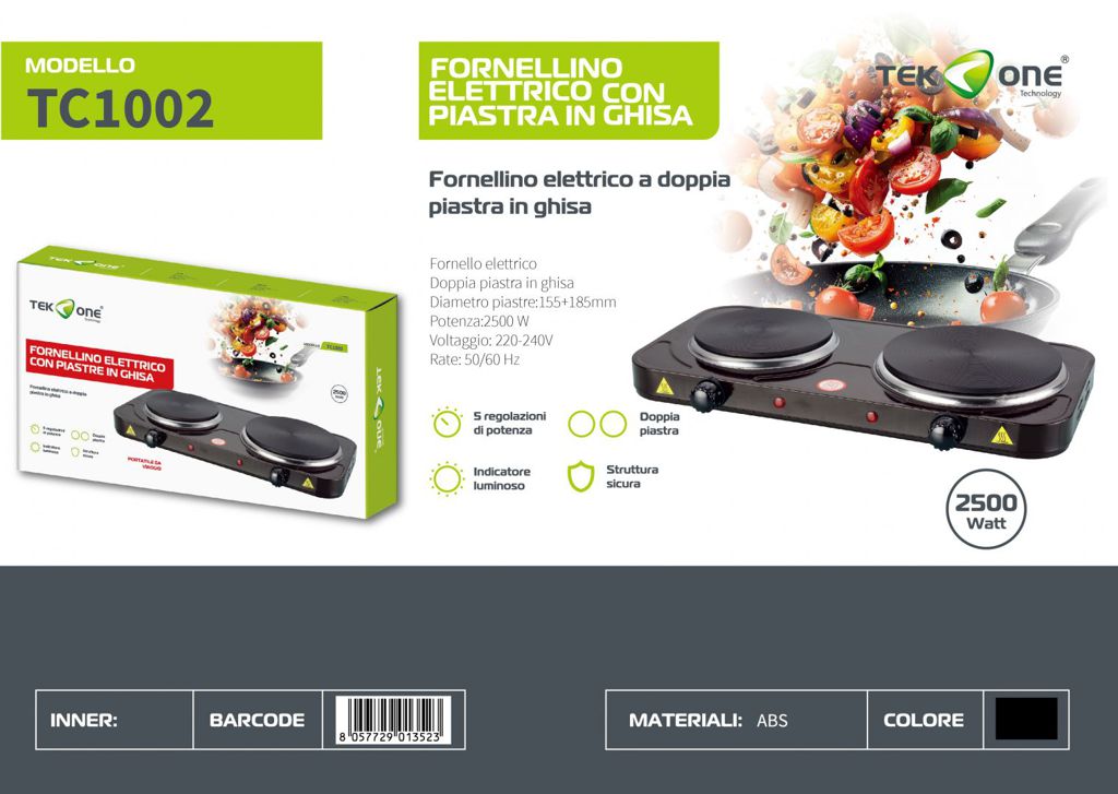 Fornello Elettrico Con Piastra In Ghisa 220-240V 50-60HZ 2500W