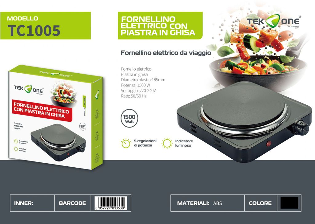 Fornello Elettrico Con Piastra In Ghisa 220-240V 50-60HZ 1500W