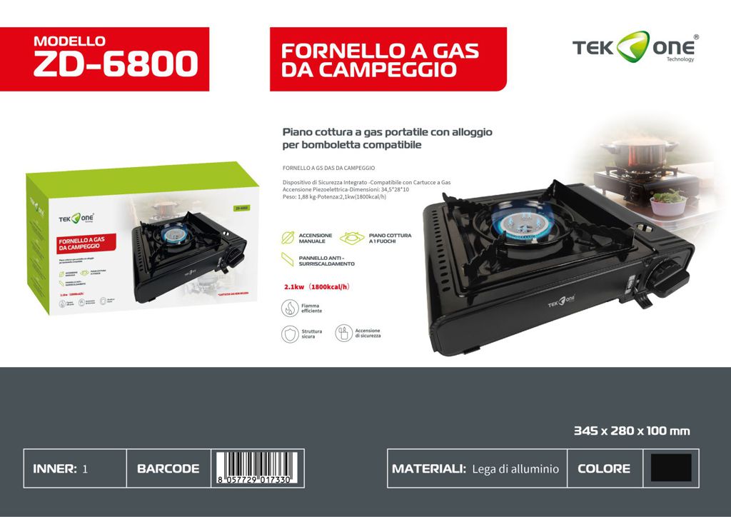 Fornello A Gas Da Campeggio 2.1kw