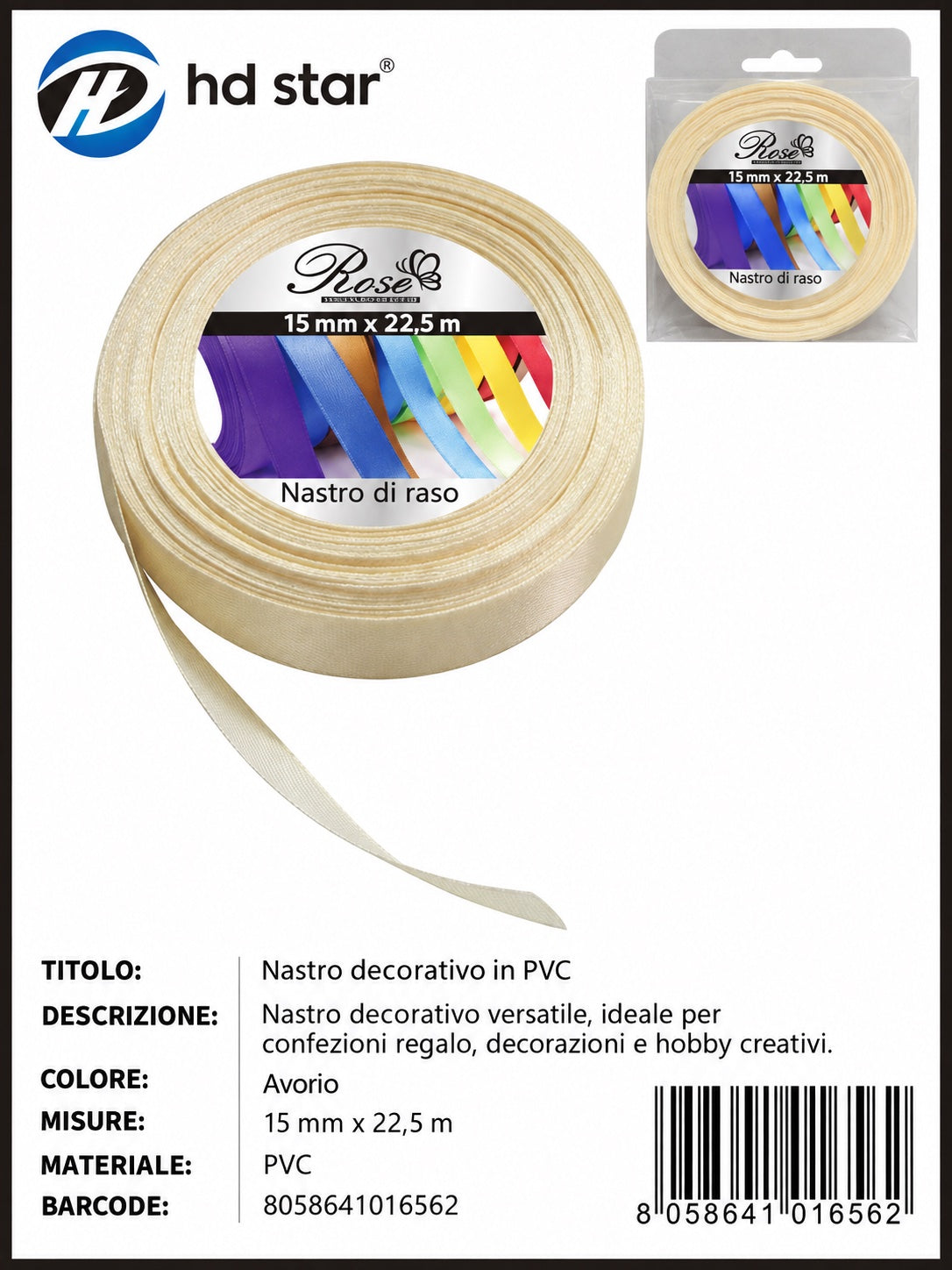 01656 Nastro Di Raso 15Mm*22.5M 15Mm*22.5M 08#