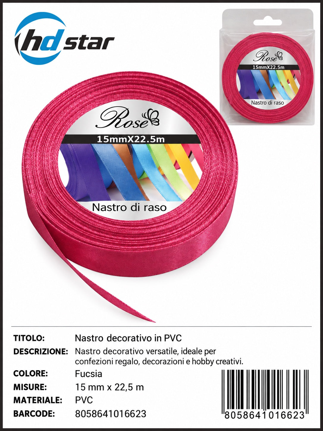 01662 Nastro Di Raso 15Mm*22.5M 15Mm*22.5M 28#