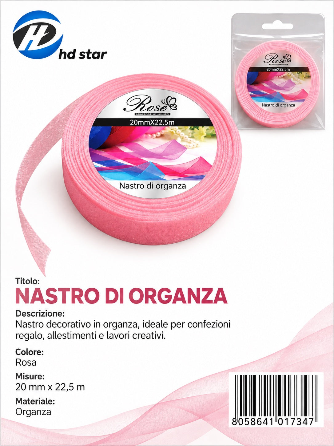01734 Nastro Di Organza 20Mm*22.5M 20Mm*22.5M 04#