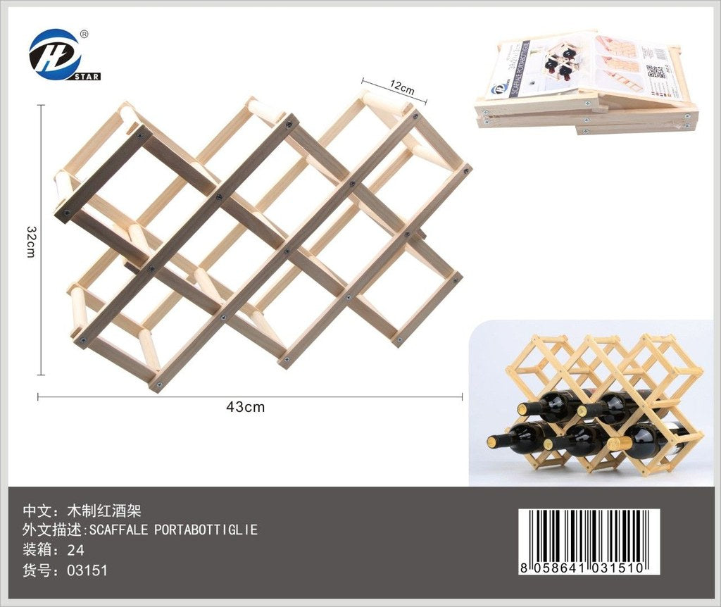 03151 Scaffale Portabottiglie 42.5*32*12Cm Ct 36