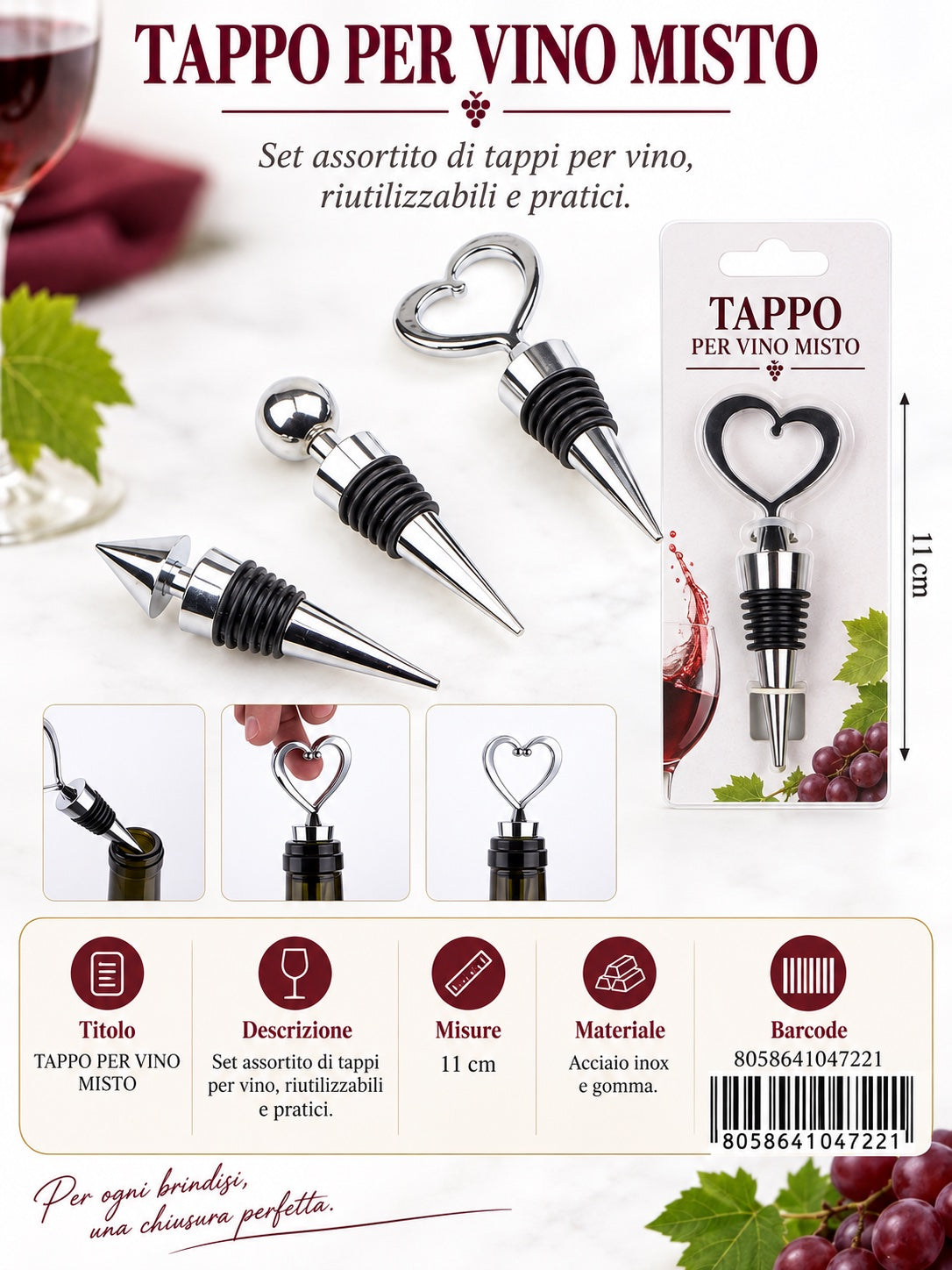 04722 Tappo Per Vino Misto