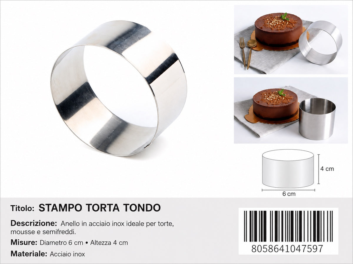 04759 Stampo Torta Tondo 6*4