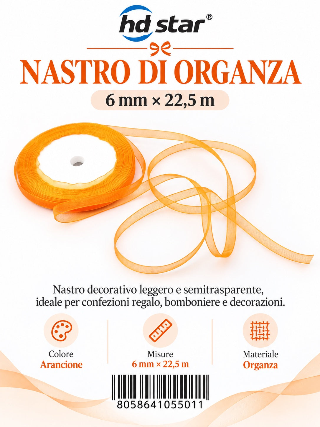 05501 Organza 2Pz 6Mm*22.5M 25#