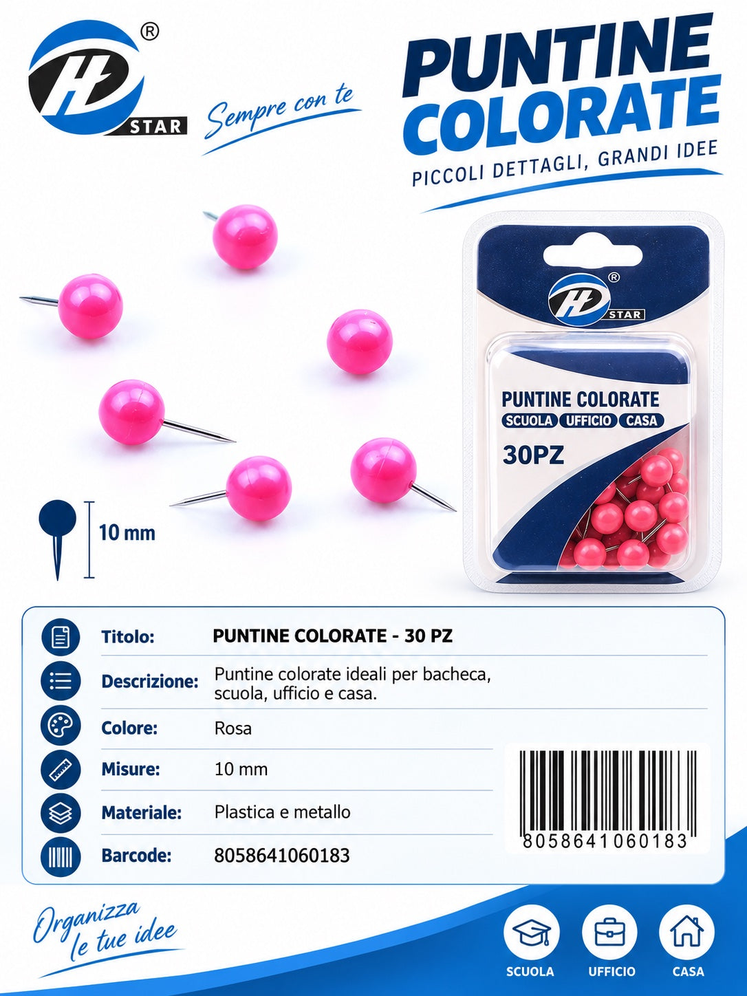 06018 Puntine Colorate 1/12 Ct288