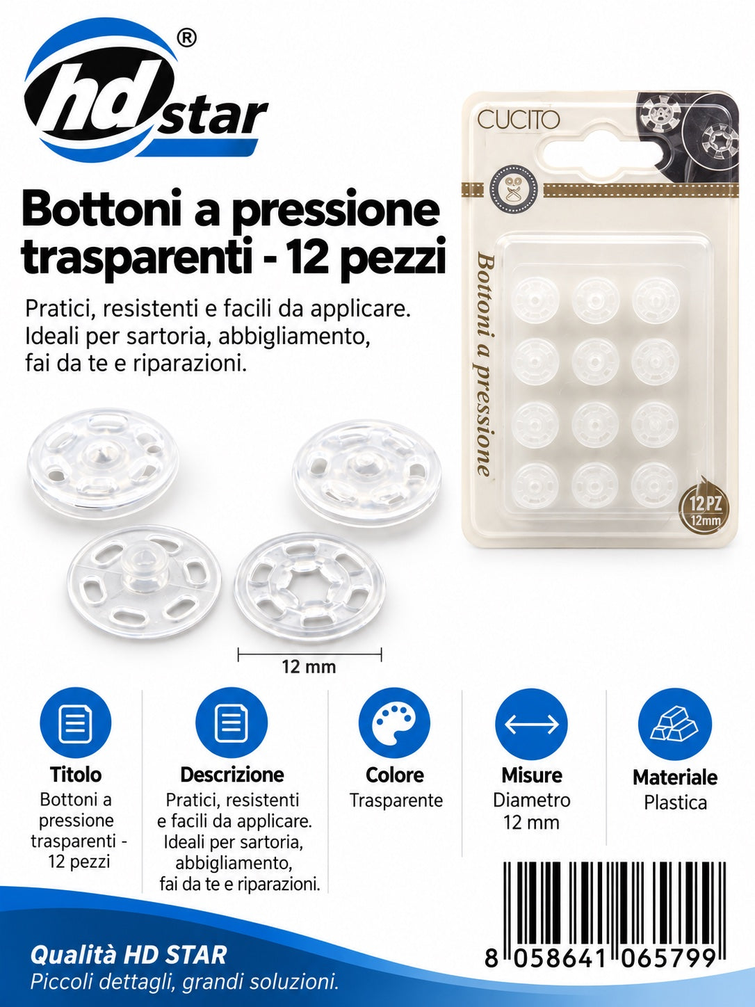 06579 Bottone A Pressione 1/12 Ct480