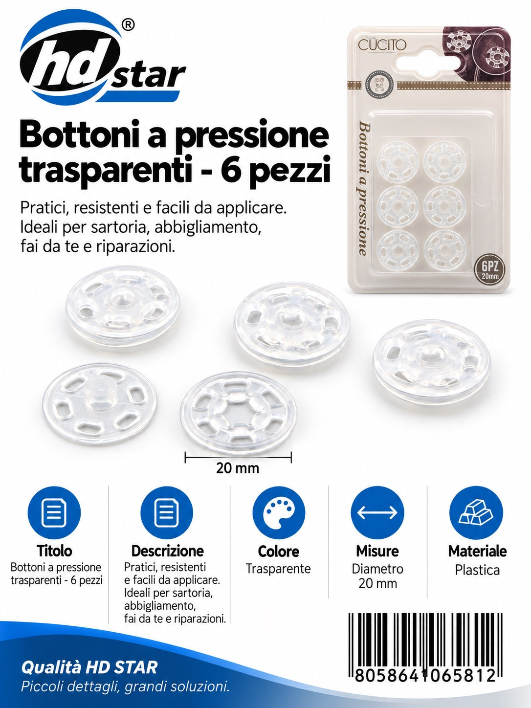 06581 Bottone A Pressione 1/12 Ct480