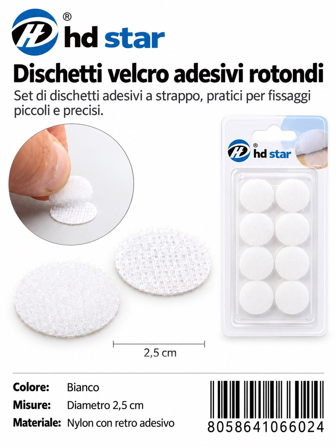 06602 Velcro 2.5Cm 8Pcs