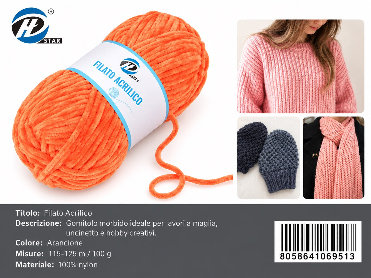 06951 Filato Acrilico Ciniglia 100G 1/6 Ct72