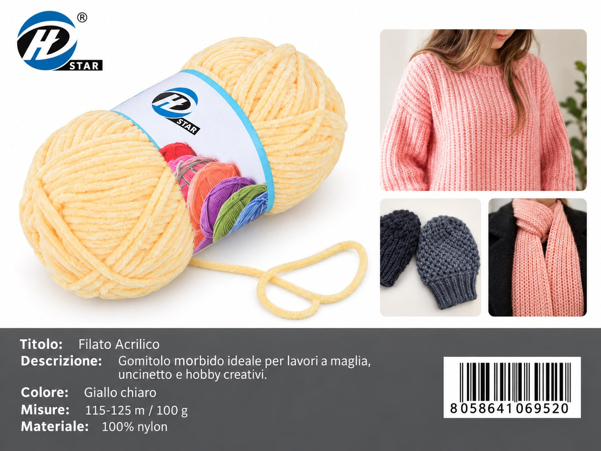06952 Filato Acrilico Ciniglia 100G 1/6 Ct72