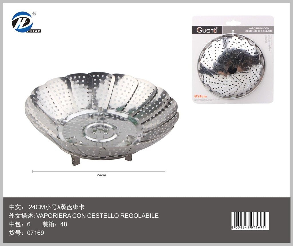 07169 Vaporiera Con Cestello Regolabile