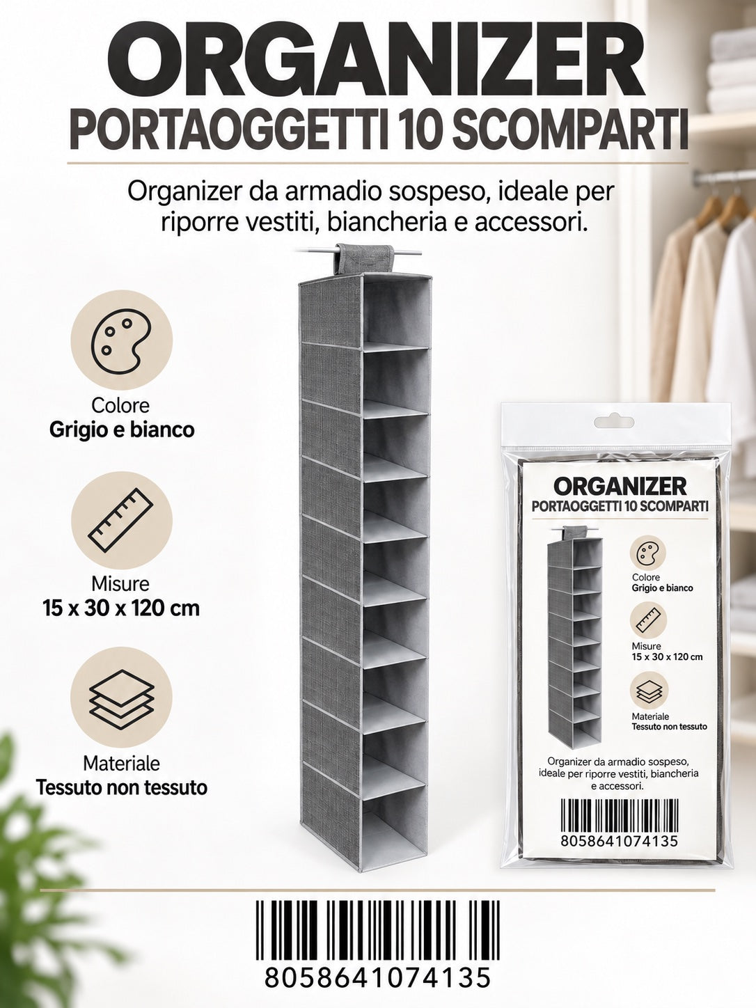 07413 T.Unita Organizer Da Armadio Ct24