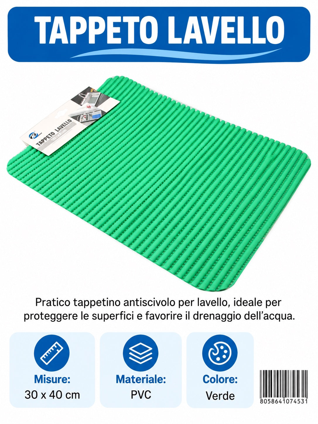 07453 Tappeto Lavello 30*40Cm 1/12 Ct 144