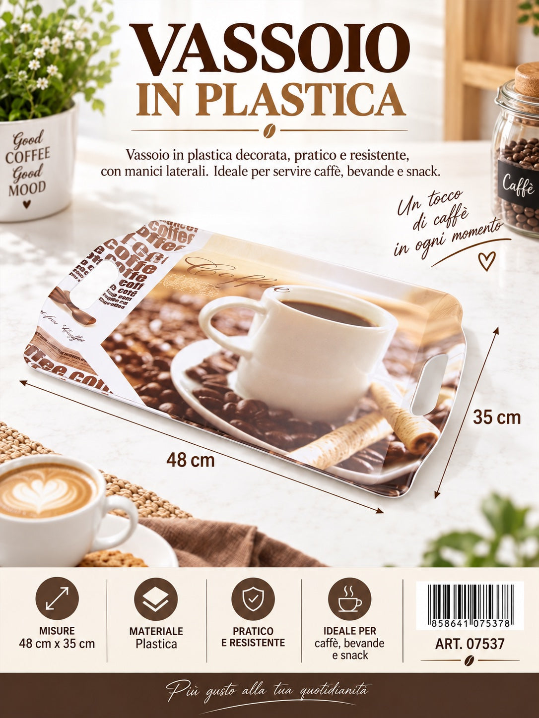 07537 Vassoio Di Plastica 48*35Cm 1/12 Ct24
