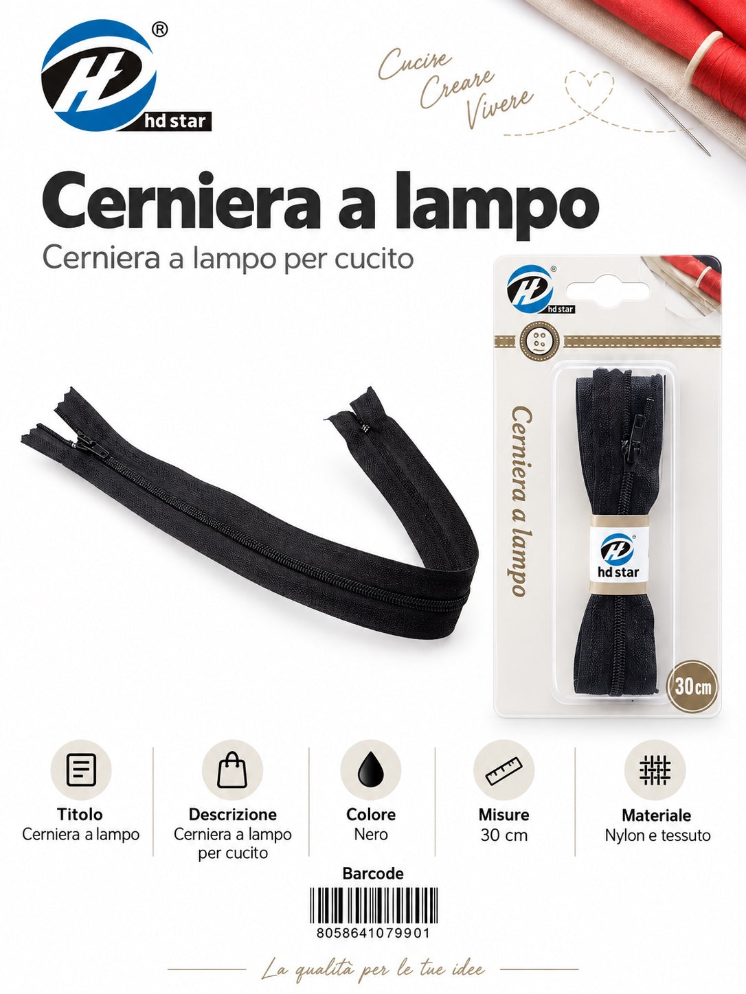 07990 Cerniera A Lampo 1/12 Ct240