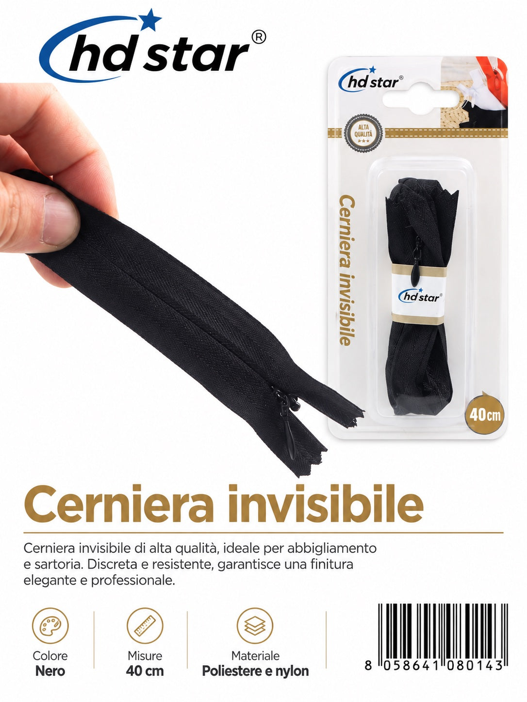 08014 Cerniera A Lampo 1/12 Ct240
