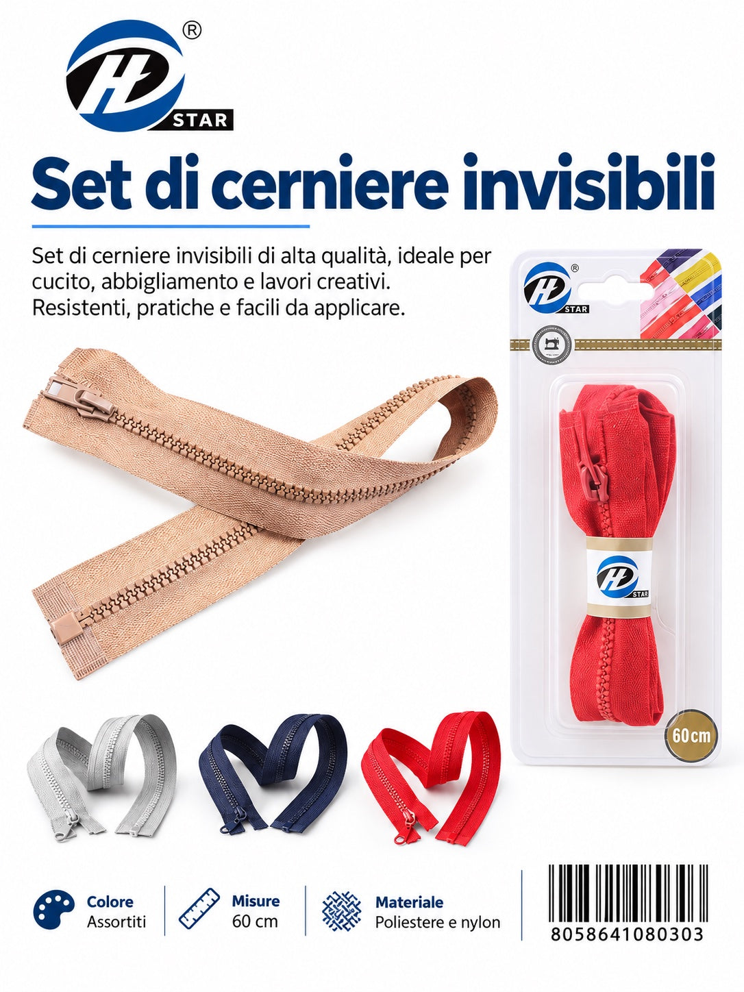 08030 Cerniera A Lampo 1/12 Ct240